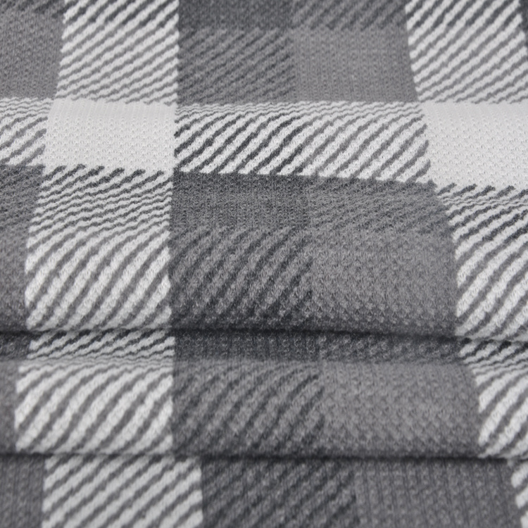 Tr Spandex Waffle Check, Polyester Rayon Knitted Fabric for Garment