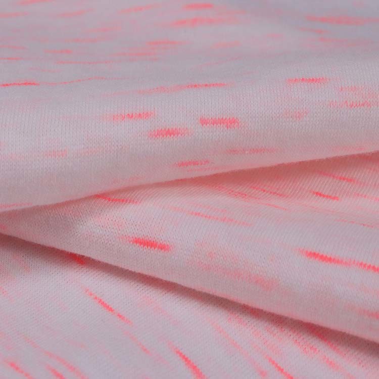 Xt-161 Cotton Single Jersey, 160GSM, Stripe and Dots, Yarn Dyed Knitted, Emzyme Washed