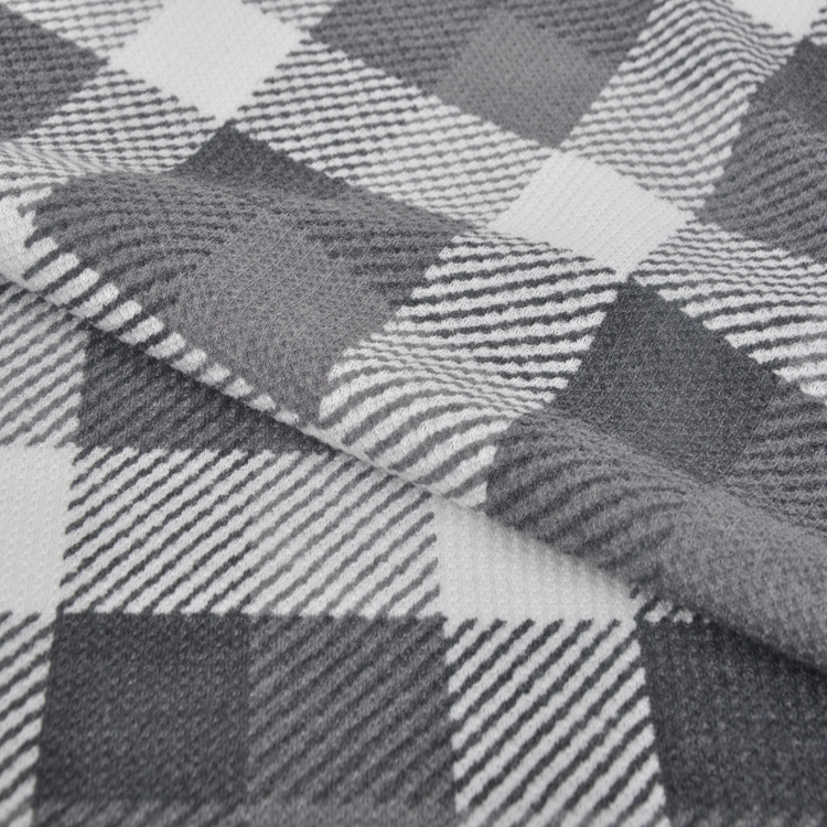 Tr Spandex Waffle Check, Polyester Rayon Knitted Fabric for Garment