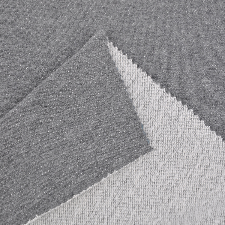 200g C/R Elastic French Terry, Blushed, Heather Grey
