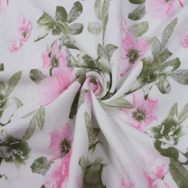 Xt-Pr-21 Cotton Spandex Rib 2*2, 96%Cotton / 4% Spandex, 180GSM, 100cm, knitted Fabric, Printed. Rib