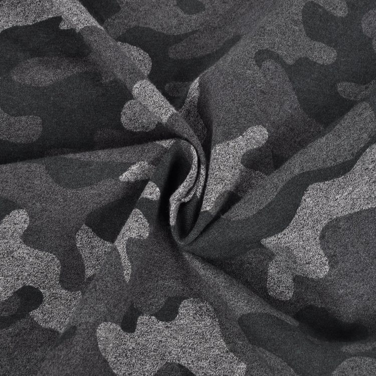 Xt-Pr-86ab Cotton Spandex Jersey, Printed Fabric, Ab Heather Grey